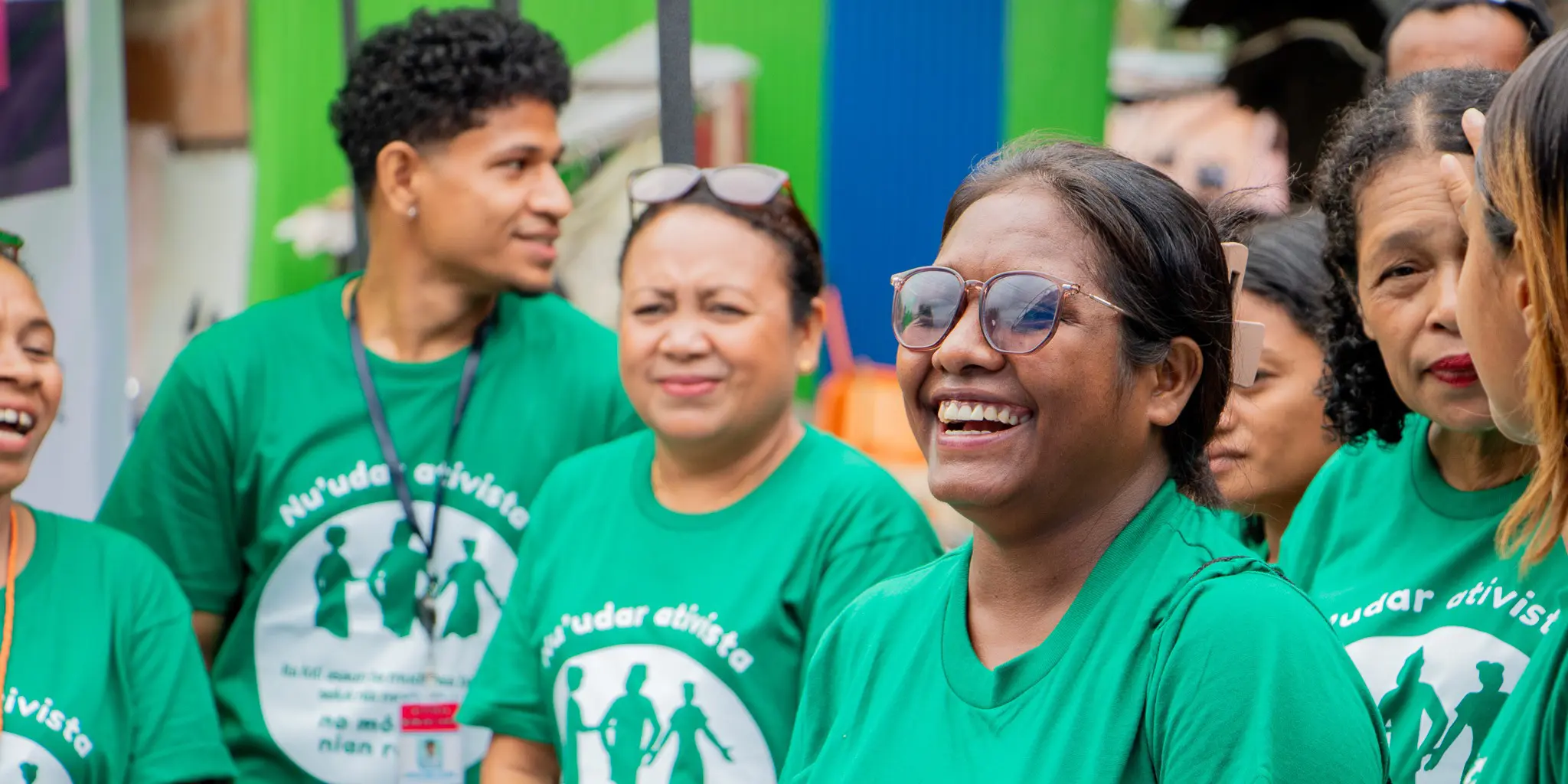 Community members in Timor-Leste take part in public outreach as part of the Nabilan program working to end violence against women and children and build safer, more supportive communities